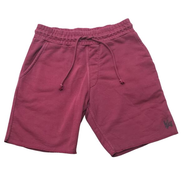 YoungLA Red Soft Cotton Elastic Waist Drawstring Athletic Workout Shorts Pockets - Picture 1 of 6